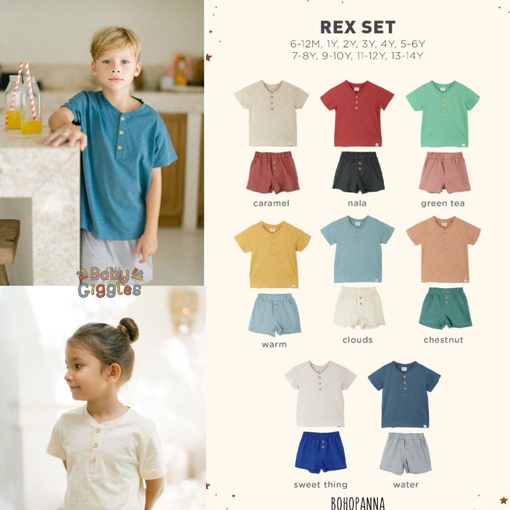 BOHOPANNA REX SET / Setelan Anak Unisex SIZE 6-12M - 4Y PART I