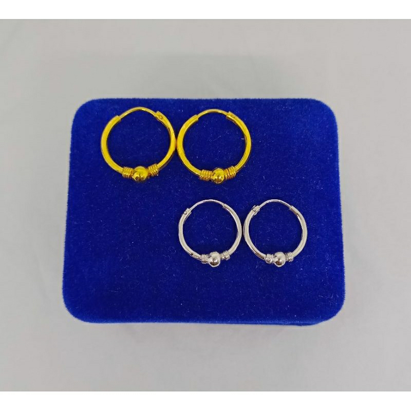 anting ring gypsy bola spiral variasi besar &amp; kecil/perak asli silver 925 lapis emas/perhiasan fashion wanita terbaru