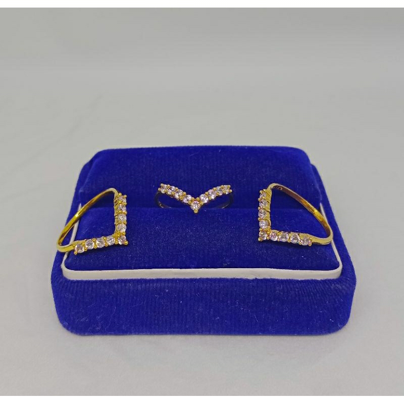 cincin listring (fuji) mata putih/perak asli silver 925 lapis emas/perhiasan fashion wanita terbaru