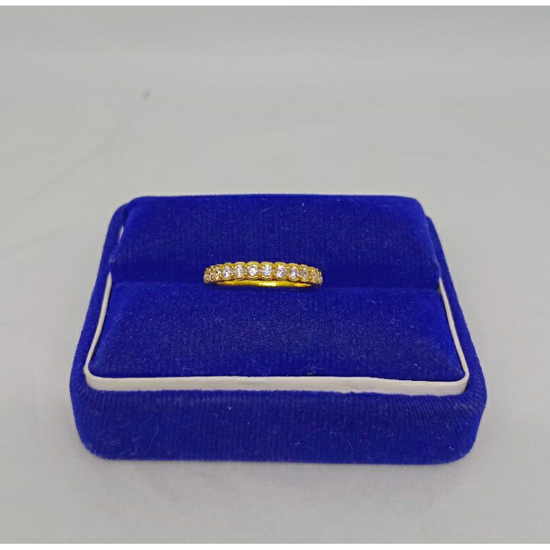 cincin listring mp 1 brs/perak asli silver 925 lapis emas/perhiasan fashion wanita terbaru