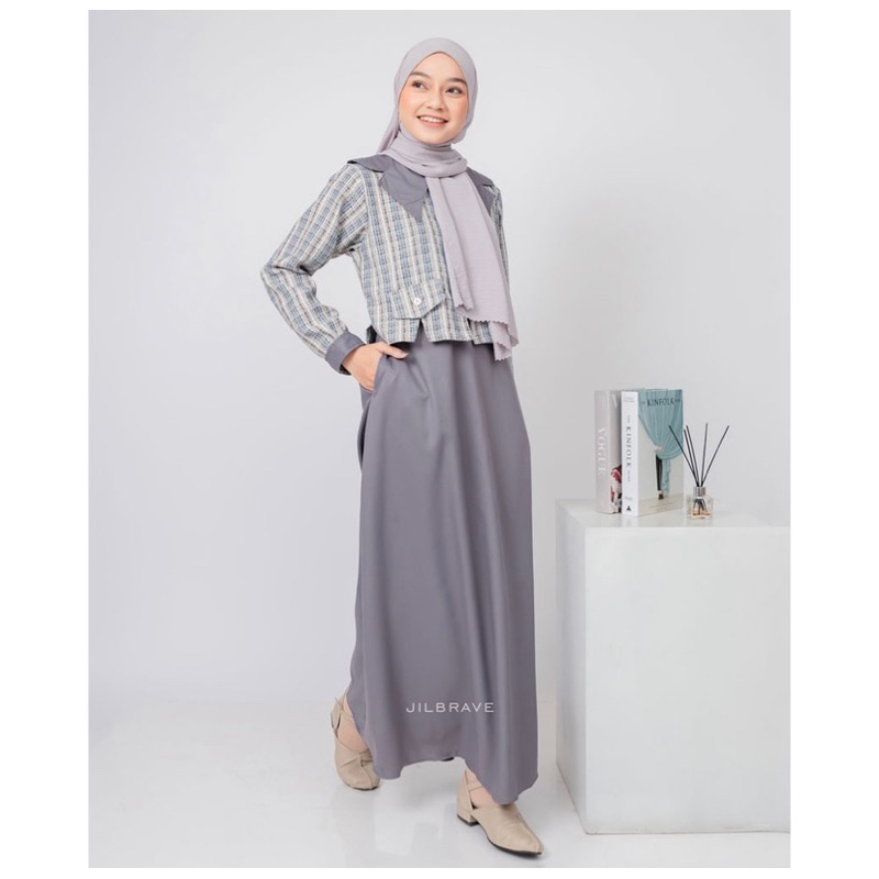 JILBRAVE NADINE DRESS GREY SIZE S