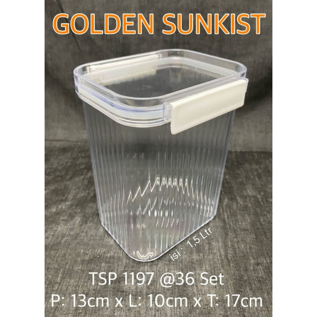 Toples kue kering tutup karet bahan acrylic Serbaguna Golden sunkist