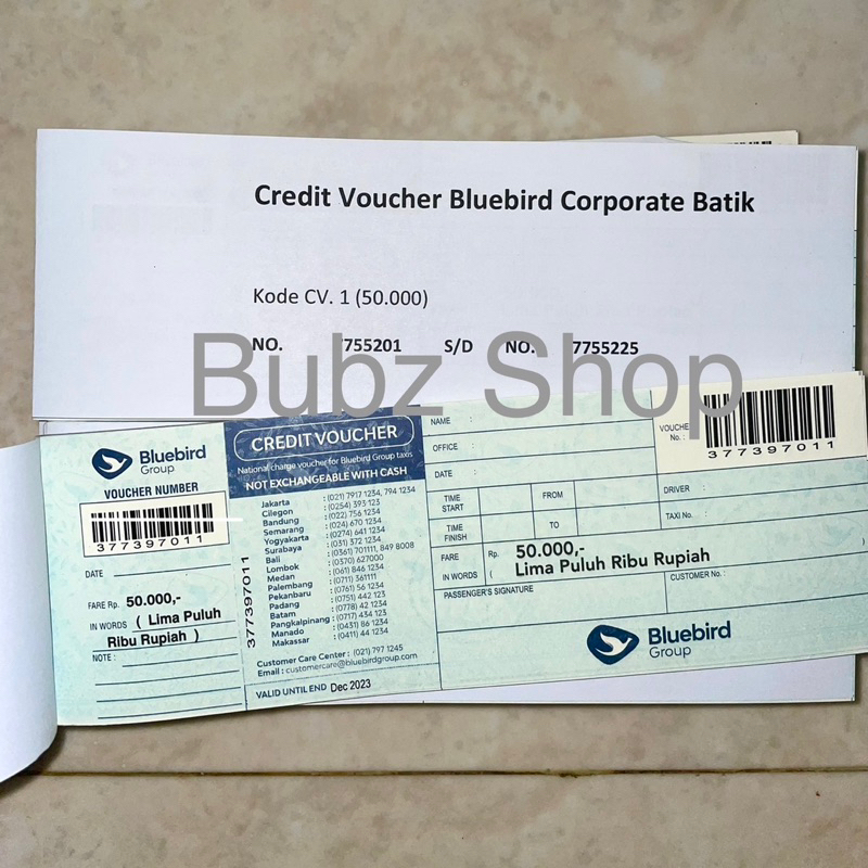 [TERMURAH] Voucher Taxi (Taksi) Bluebird Blue Bird 50 ribu 30 ribu