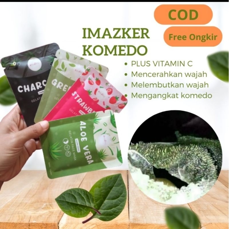 MASKER KOMEDO IMAZKER GELATIN HALAL BPOM MASKER PENCERAH WAJAH MURAH