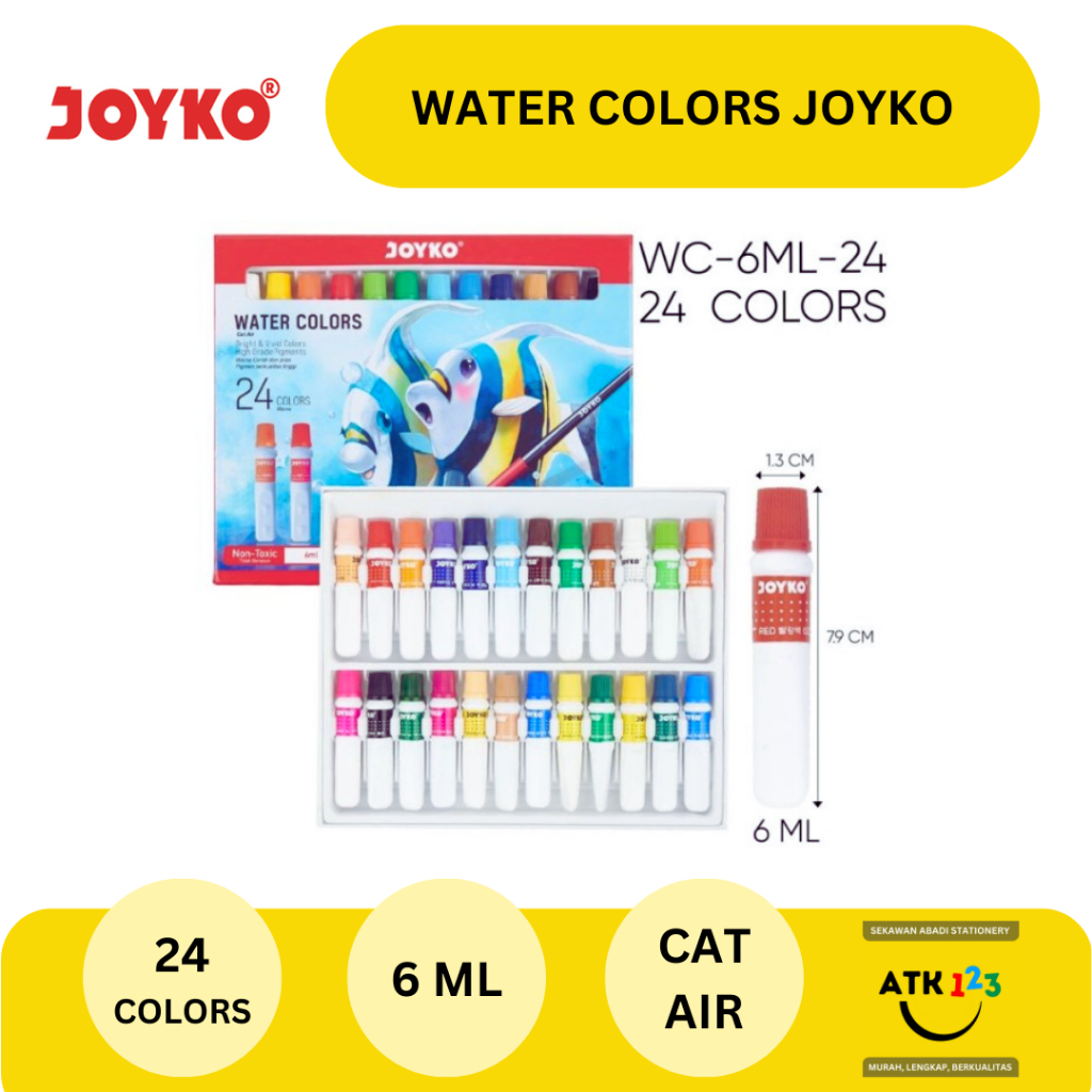 Cat Air / Water Colours / Cat Lukis Merk TiTi Joyko 12 Warna