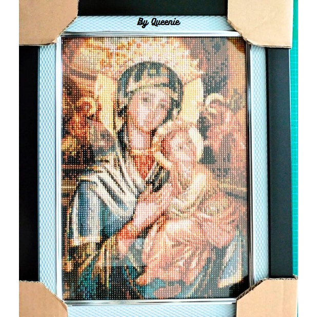 Ready Pajangan Bunda Maria Penolong Abadi Diamond Painting/Bunda Maria Katolik + Frame 35X45 (Cocok 