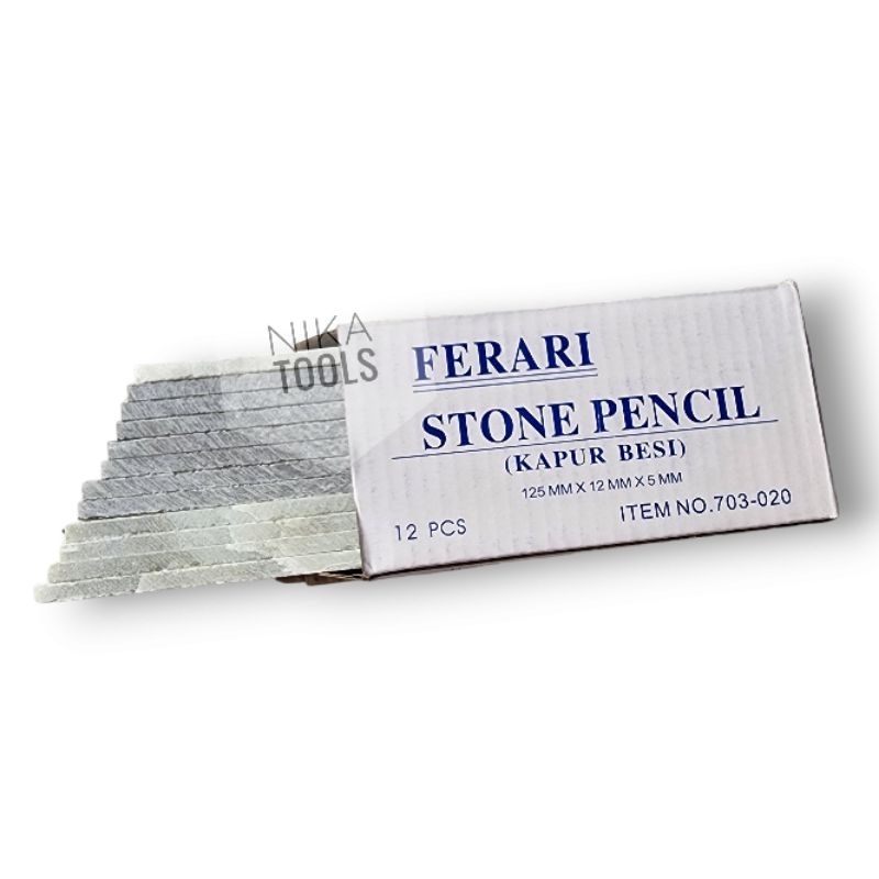 Kapur Besi Ferrarri Ferari Putih Plate Stone Pencil Pensil Tulis Besi