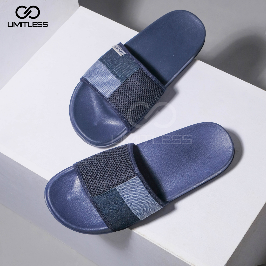 Sandal Pria Slop PEDRO Casual Sendal Slip On Pria Navy Eva Ringan Sandal Cowok Slide Rumah Terbaru 2023