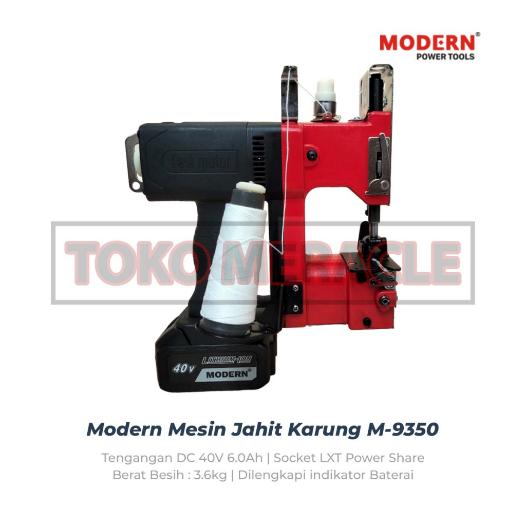 Modern Mesin Jahit Karung M9350 -  Portable Cordless M-9350 40V (1 Baterai)
