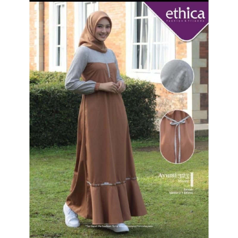 Ethica Ayumi 323 | Gamis Ethica Ayumi 323 Mocca