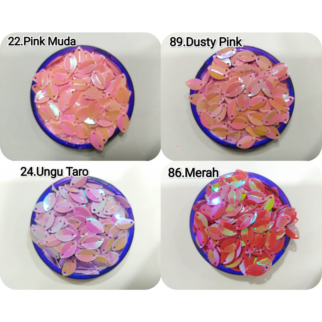 Payet/Sequin Mata Lipat 7x12 , 7x15 dan 9x15 [100 gr]