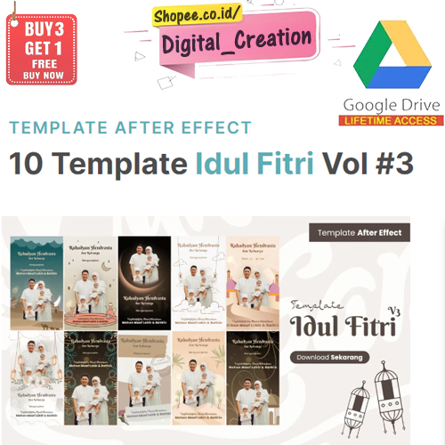 Template Video Idul Fitri After Effect Ucapan Lebaran Volume 3 | Asta Digital Vol. 3 | Idul Fithri