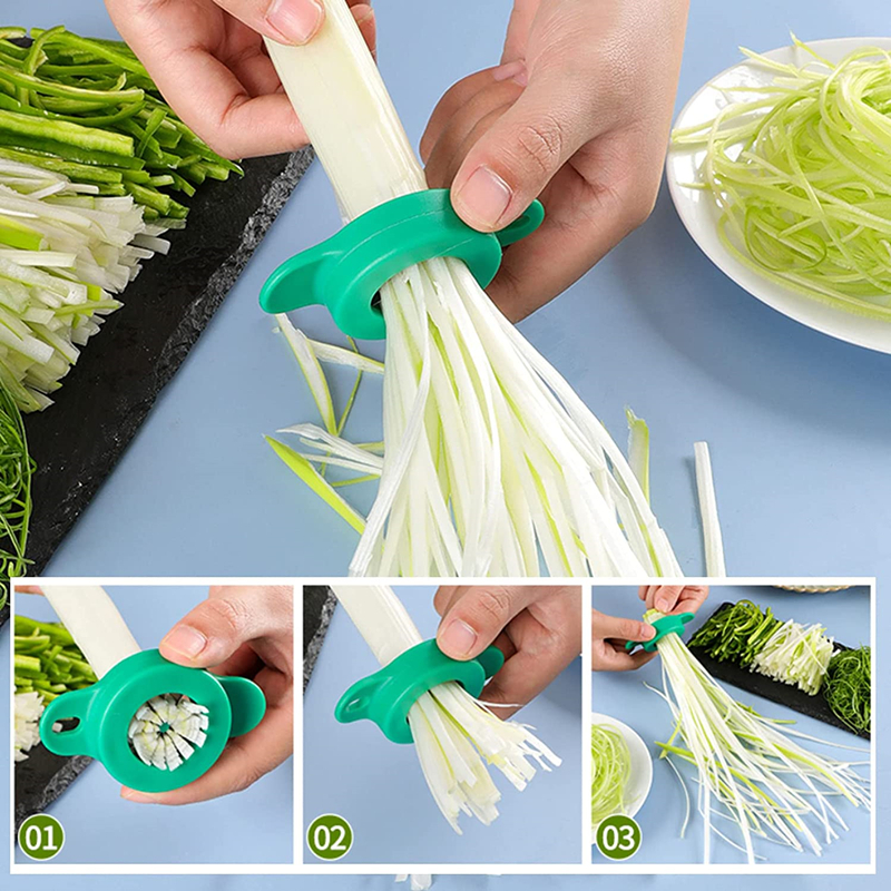 Pemotong Daun Bawang Green Onion Slicer Wire Cutter 12 Blade Perlengkapan Dapur Alat Potong Stainless Steel