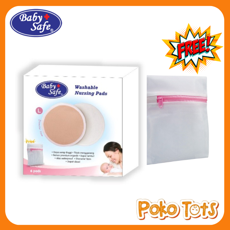 Baby Safe Washable Nursing Pads Isi 6pcs Breast Pad Penyerap Asi Cuci Ulang Breastpad Baby Safe