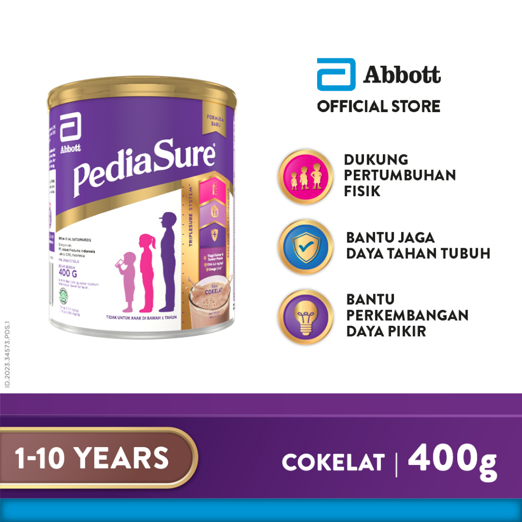 PediaSure Cokelat 400 g (1-10th) - Nutrisi Pertumbuhan ABBOTT OFFICIAL STORE