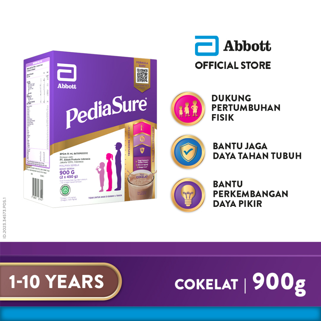 PediaSure Cokelat 900 g (1-10th) - Nutrisi Pertumbuhan ABBOTT OFFICIAL STORE