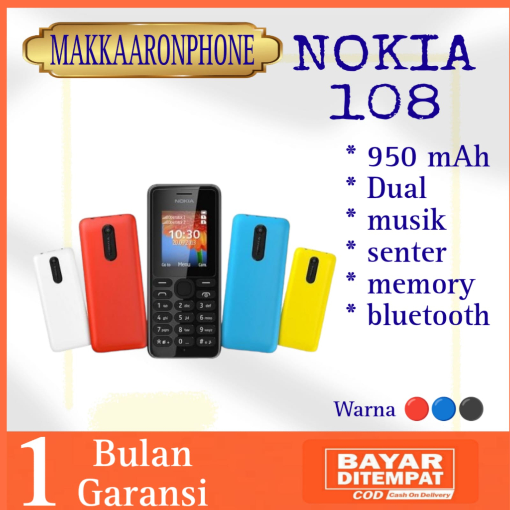 NOKIA 108 DUAL SIM GSM HP MURAH MOBILE PHONE HP JADUL