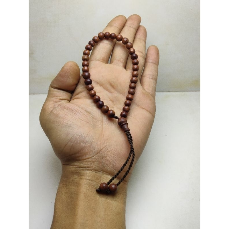 Gelang tasbih 33 butir kayu galih nagasari dim 5mm asli