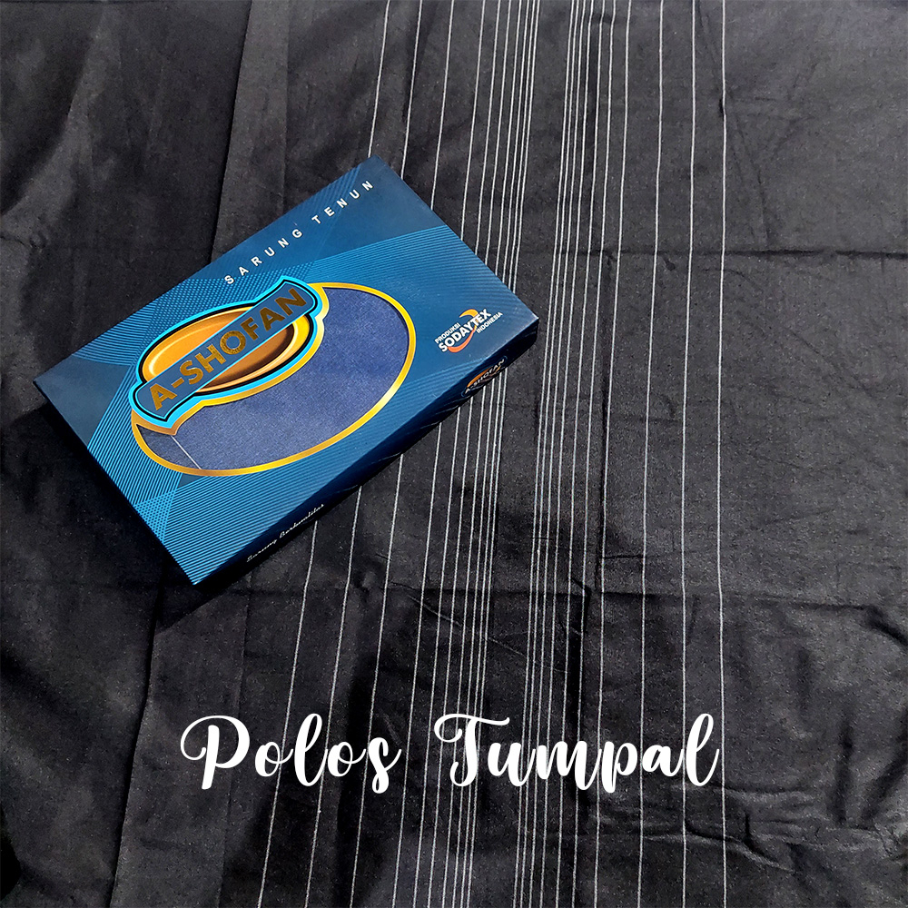 Sarung Tenun Dewasa A-Shofan Polos/ Tumpal Hitam Putih Merah Biru Hijau