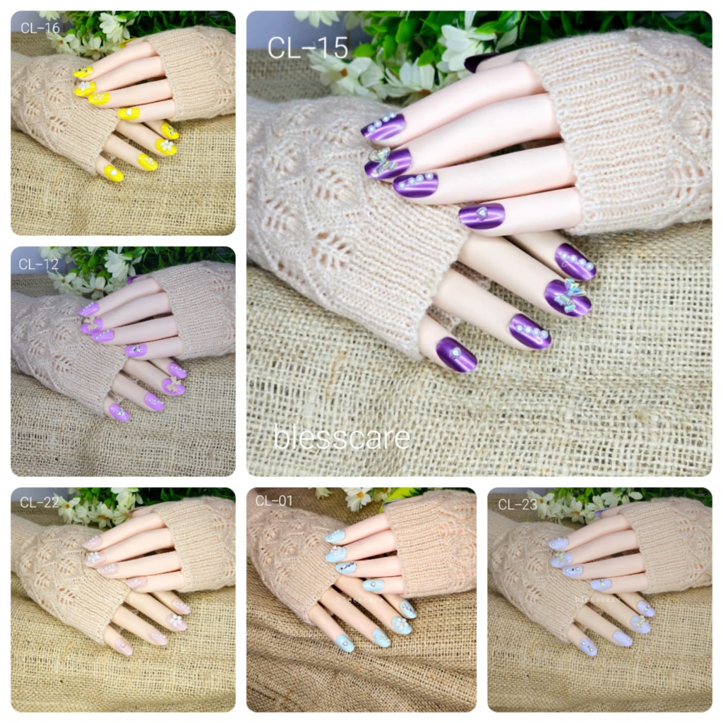 50 model fake nail short oval kuku palsu pendek oval hias model terbaru dan unik