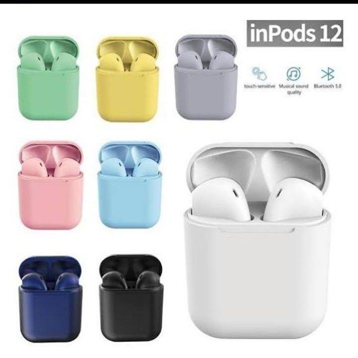 Headset Bluetooth Earphone Inpods i12 Inpod Macaron i 12 Wireless TWS Macaron Earbuds Headphone Bluetooth 5.0 for ios Android Extra Bass