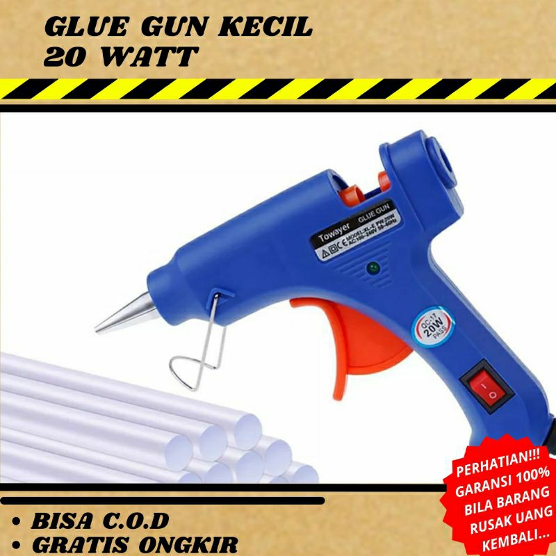 

Glue Gun Tembak Lem Silikon Batang / Lem lilin Cair Panas Kecil 20 Watt