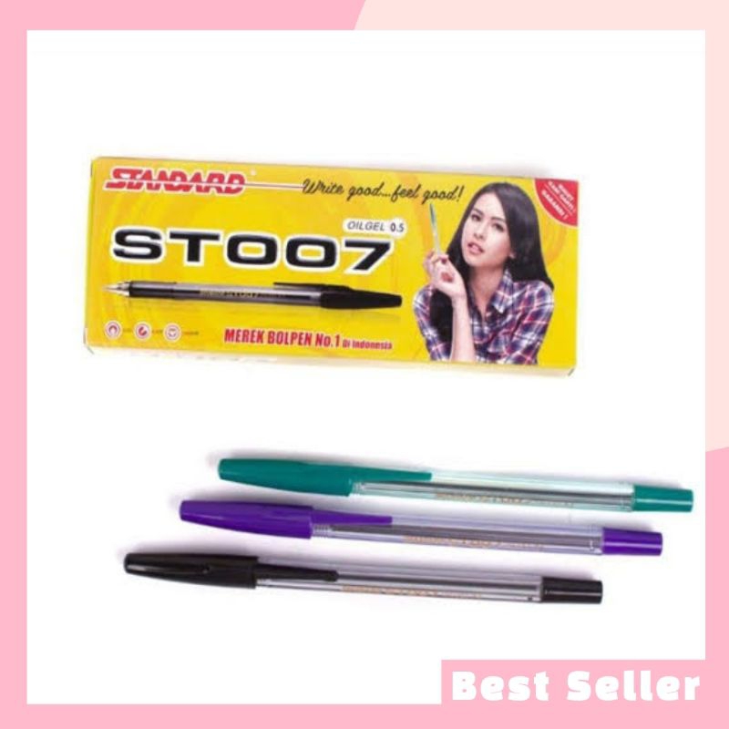 

Pulpen Standard ST007 0.5mm 1 Pack Isi 12 Pcs