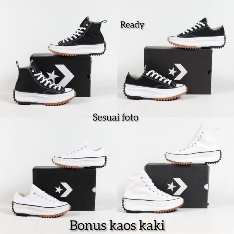 Sepatu wanita Run star hike Lugged snekers Converse wedges hak tinggi Cod  Termurah
