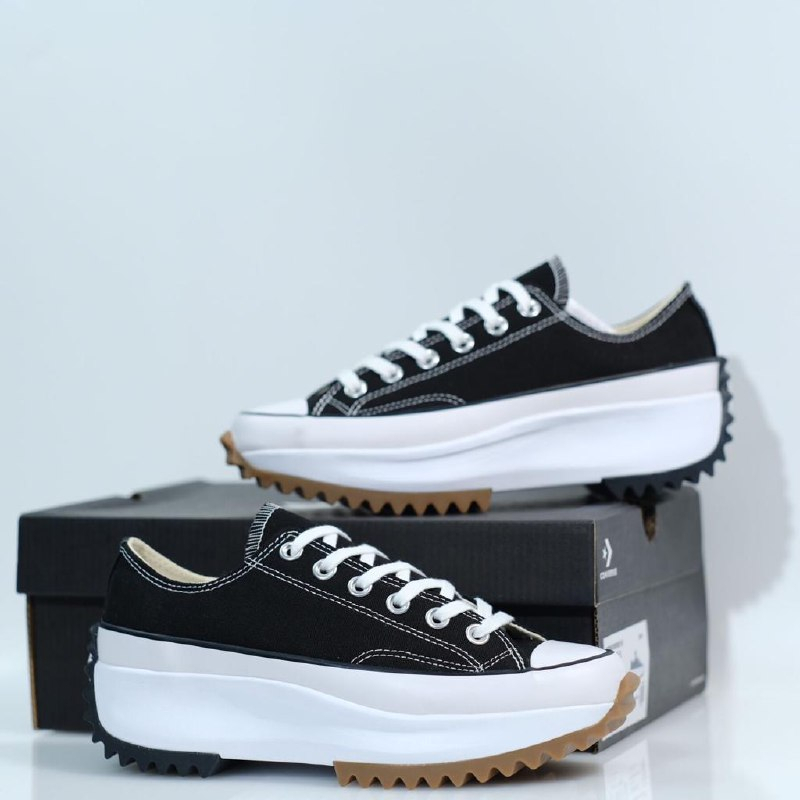 Sepatu Converse Run Star Hike Hitam Putih Hak Tinggi Sneakers Wanita Premium Terbaru