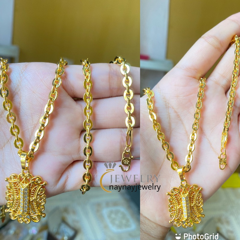 Kalung medan kaca jumbo aceh warna 24k / 60cm