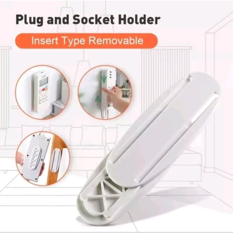 PLUG AND SOCKET HOLDER STOP KONTAK ALAT KAIT GANTUNGAN MULTIFUNGSI ALAT PEREKAT PAPAN STEKER