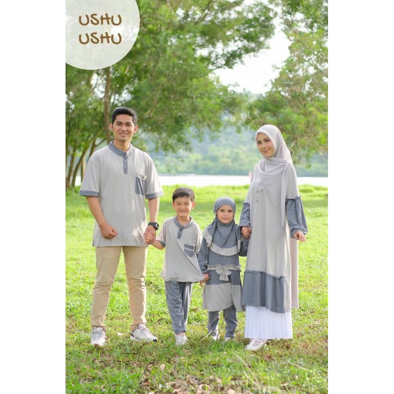 Ngaji Series Ushu-Ushu | Set Baju Koko Anak | Setelan Baju Muslim Anak Perempuan | Baju Sarimbit kel