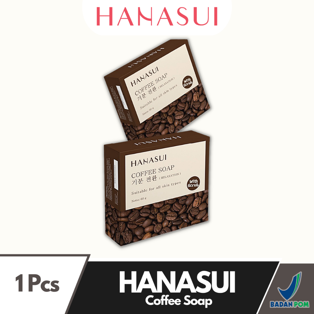 Coffee Soap Hanasui Sabun Scrub Kopi Pembersih Wajah Flek Hitam Komedo Dan Bekas Jerawat Hanasui Ori BPOM 3