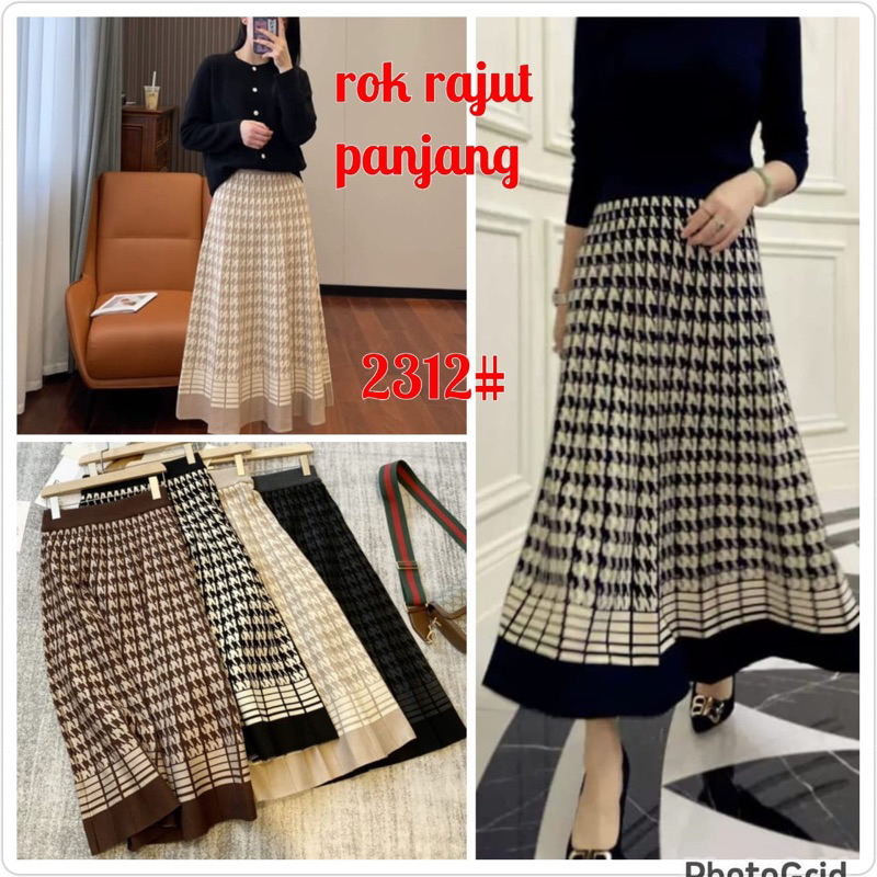 Youngmoodis Cello knit skirt rok rajut motif