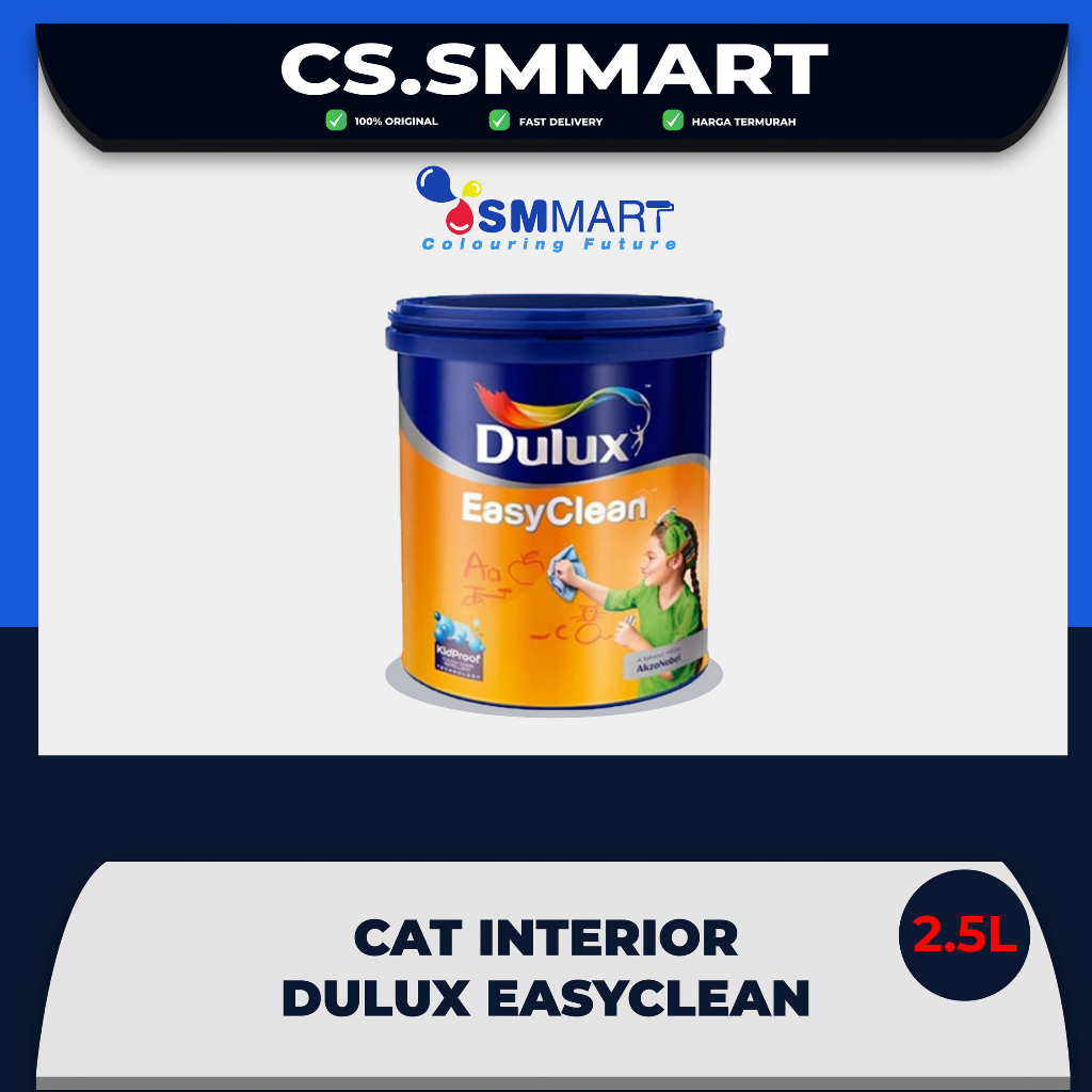 Dulux Easy Clean Anti Virus Putih 1501 2,5L gallon Cat Tembok Interior