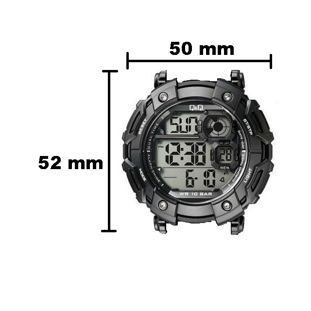 Jam Tangan Pria Casual Sporty Rubber Digital Original Q&amp;Q QnQ QQ M150 M150J Diameter Besar