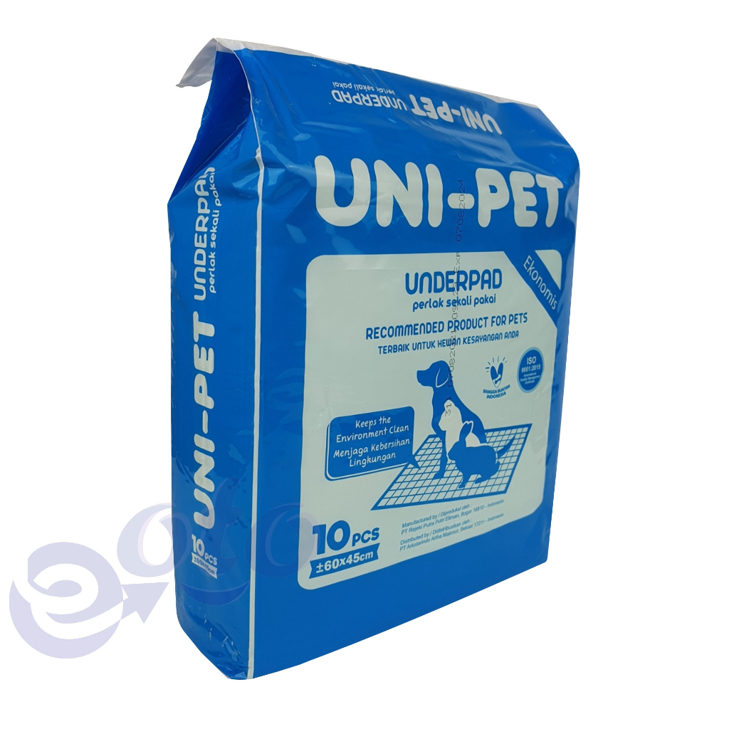 UNI-PET Underpad Alas Kandang Perlak Hewan Anjing Kucing Kelinci size 60x45cm isi 10 pcs x 12 (120pcs)