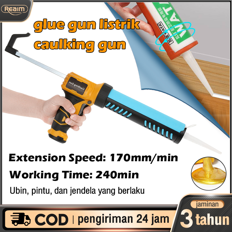 REAIM Lem Tembak On/Off / Hot Melt Glue Gun Tembakan Lem Sealant Tabung Multifungsi wireless glue gun hot melt, Multiguna