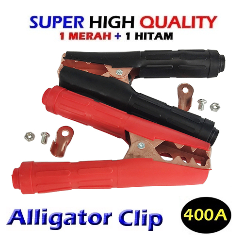 Capit Aki Full Copper Tembaga 400A Jepitan Alligator Clip Besar Jepit Capitan Accu Jumper Cable 400 Amper BA-107Q Karet Full