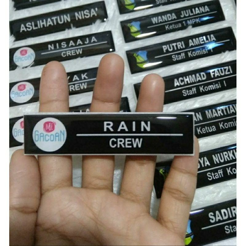 

Grosir papan nama dada Magnet peniti name tag akrilik resin murah berkualitas