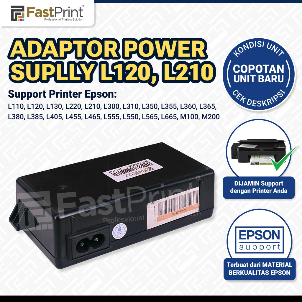 Fast Print Adaptor Power Supply Epson L120 L210 L110 M200 L385 L405