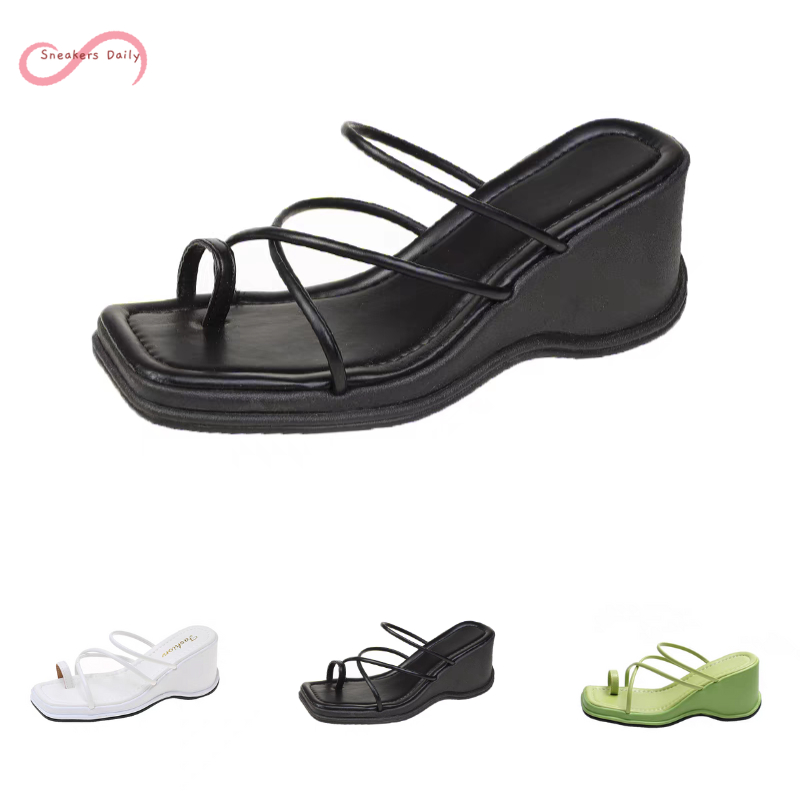 COD Sneakersdaily 472 Sandal Wedges Hak Tebal Tinggi Wanita Premium