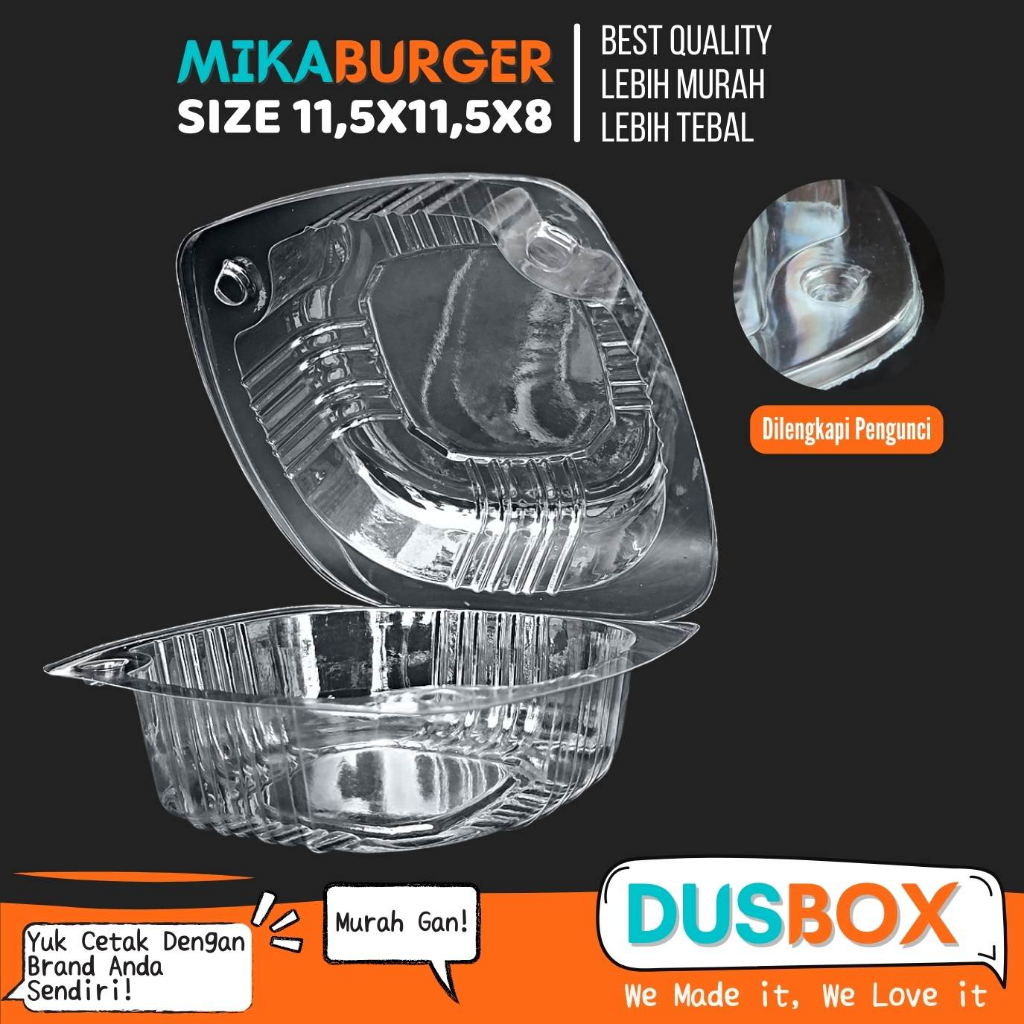 Mika Burger / Kotak Burger / Tray Mika / Mika Hamburger / Mika Kue / Mika Roti