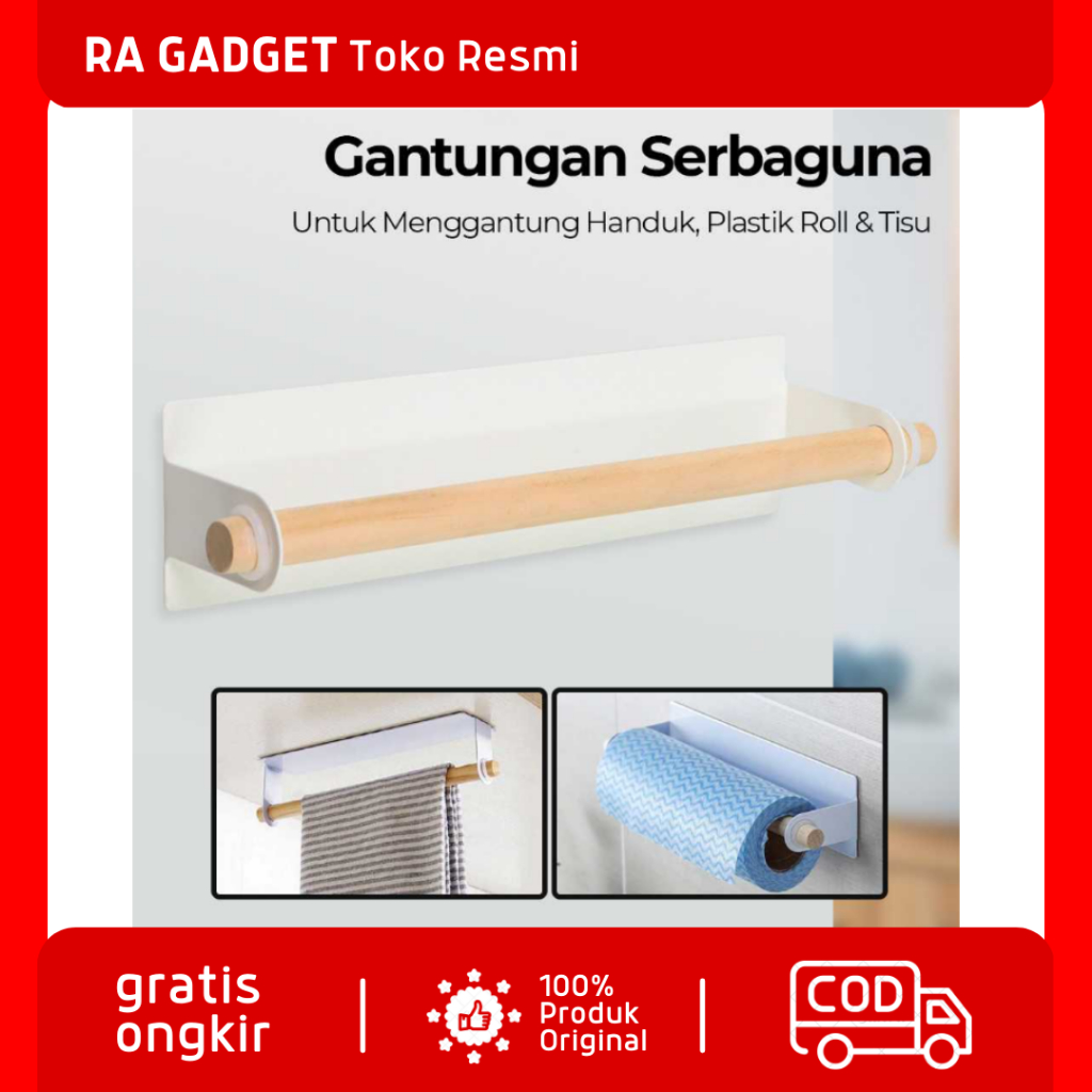 Gantungan Tempat Gulung Tisu Toilet Jemuran Handuk Serbaguna Model Roll / Rak Holder Gulungan Tisu T
