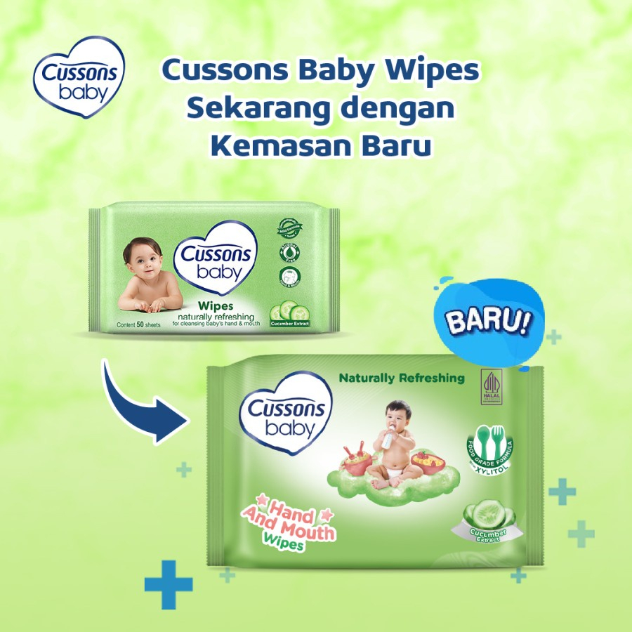 PROMO BUY 1 GET 1 TISU BASAH bayi CUSSONS BABY WIPES wet tissue isi 50 sheets Cusson cusons Makassar