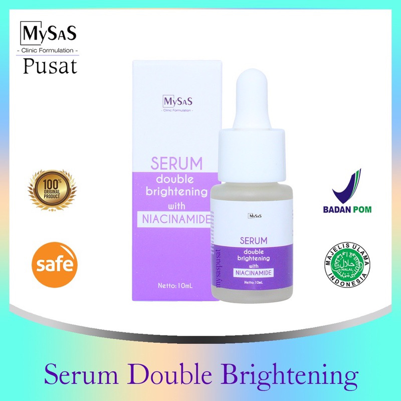 Mysas Skincare Serum Double Brightening  whit NIACINAMIDE  & ALPHA ARBUTIN , serum double glowing.