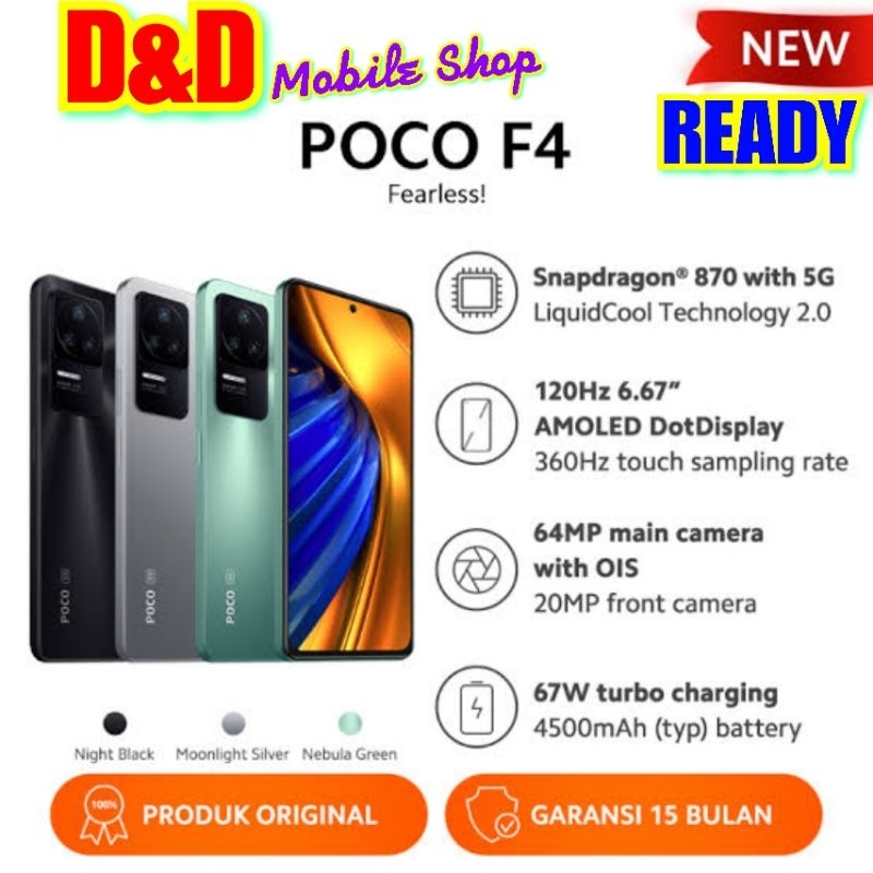 XIAOMI POCO F4 5G 8/256 NFC SNAPDRAGON 870 GARANSI RESMI