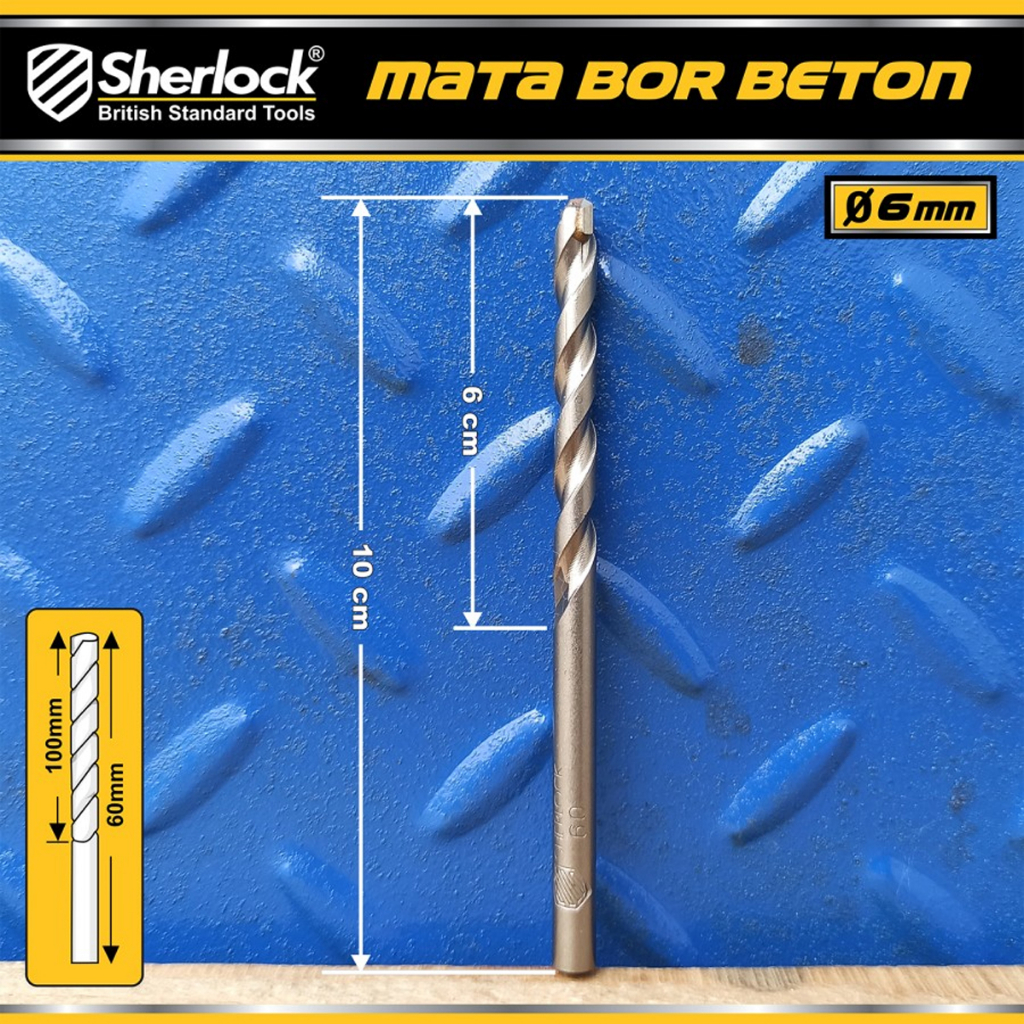 Mata Bor Beton TCT 6 mm / Sherlock (Mata terbuat dari Tungsten Carbide Tips)