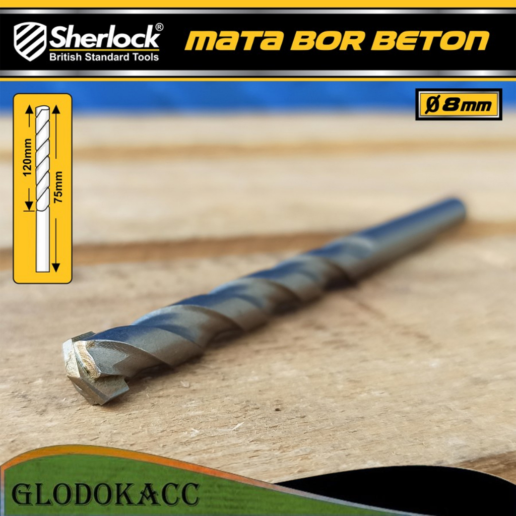 Mata Bor Beton TCT 8 mm / Sherlock (Mata terbuat dari Tungsten Carbide Tips)