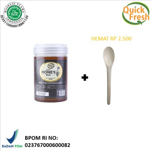 

[FREE SENDOK KAYU 17cm] Quick Fresh Honey / Madu 1kg Bucket